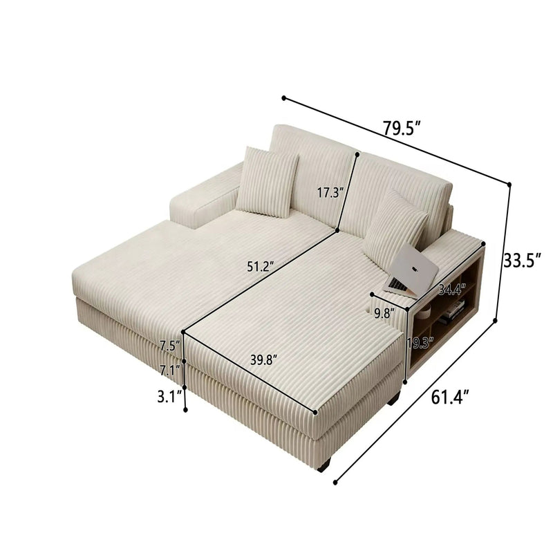 Convertible Sectional Sofa, Sleeper Oversized Living Room Lounge by Unique Piece Furniture