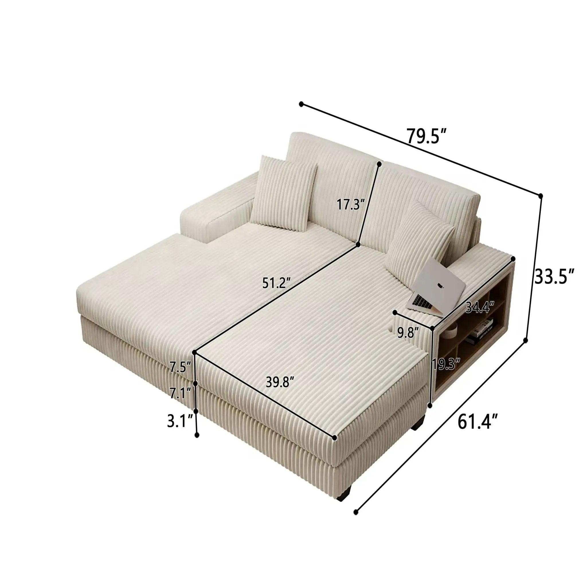 Convertible Sectional Sofa, Sleeper Oversized Living Room Lounge by HouseOfZazla
