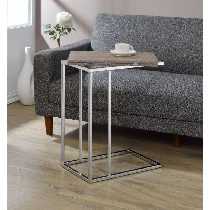 Danson - Accent Table - Weathered Oak & Chrome by Unique Piece Furniture