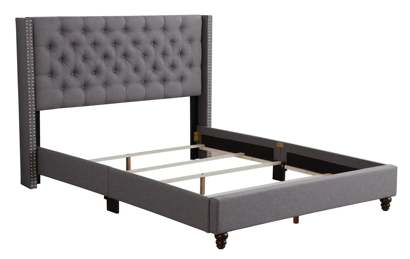 Nailhead Bed Transitional Vibrant by HouseOfZazla