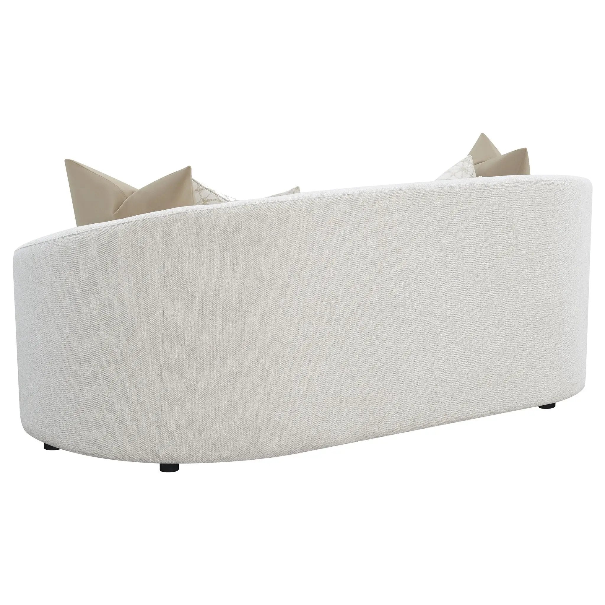 Rainn Boucle Upholstered Sloped Arm Sofa Latte by Unique Piece Furniture