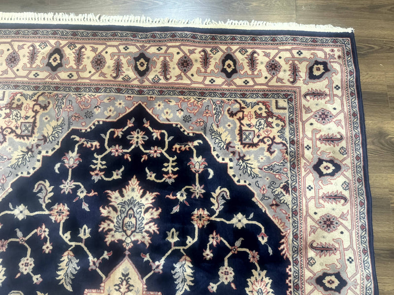 Karastan Rug Navy Serapi, Kara Shah Rug, Navy Blue, 5.6 x 8.6, Vintage Karastan Area Rug, Wool Pile Karastan Rug by Jewel Rugs