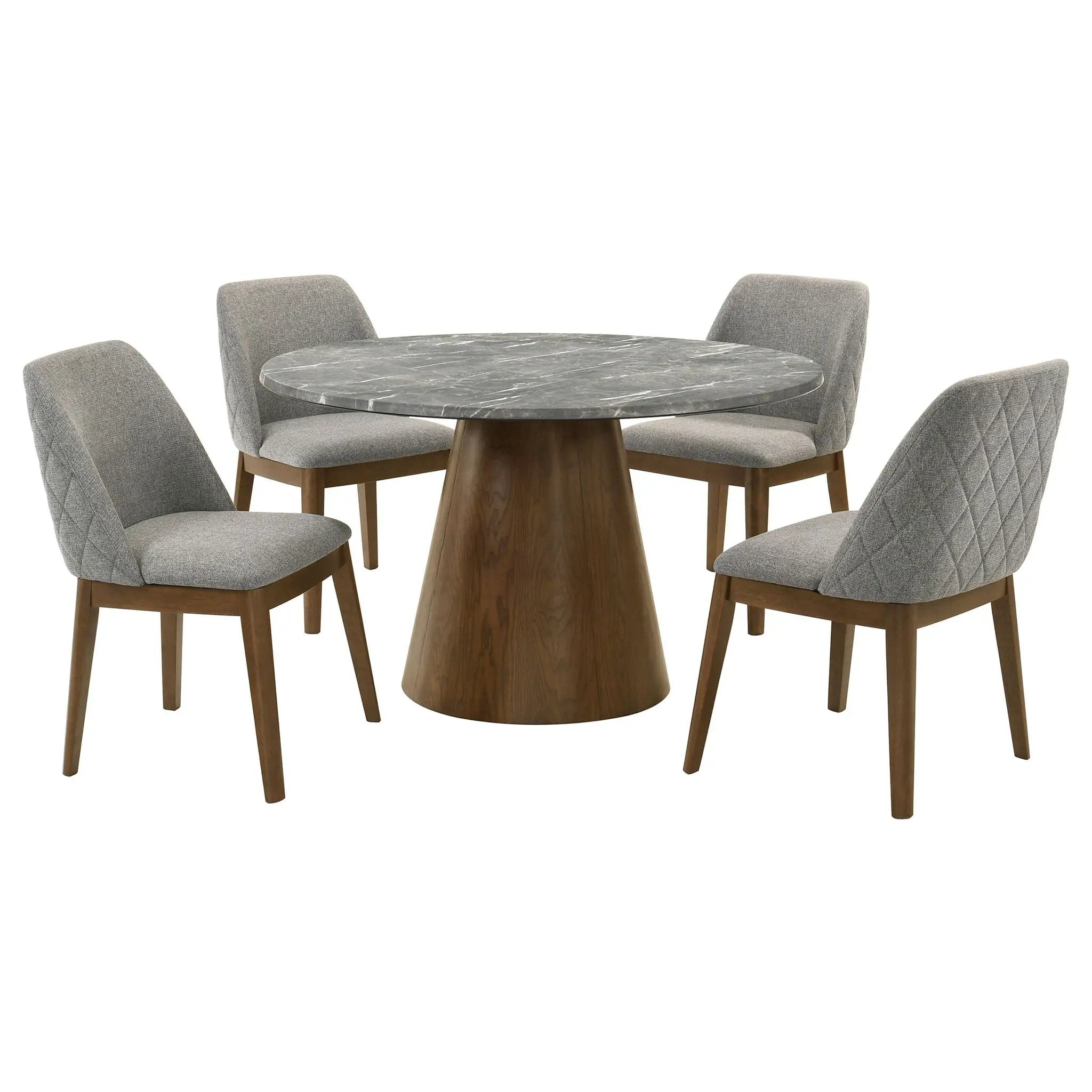 Franklin 5-piece 50-inch Round Dining Table Set Grey and Dark Oak by Unique Piece Furniture