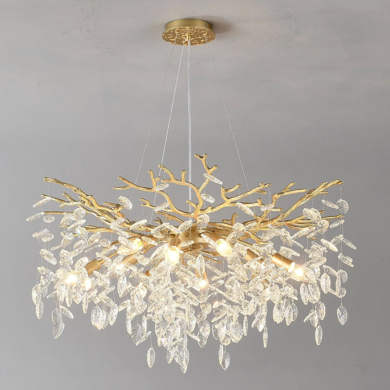 8-Light Crystal Gold Chandelier for Dining Room and Kitchen Island by HouseOfZazla