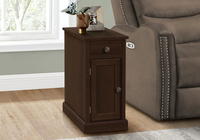Accent End Table, Storage Drawer, Versatile Design - Espresso by HouseOfZazla