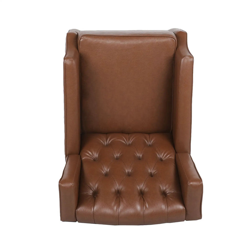 Moss - Upholstered Rocking Recliner With Diamond Tufting And Wingback - Light Brown by Unique Piece Furniture