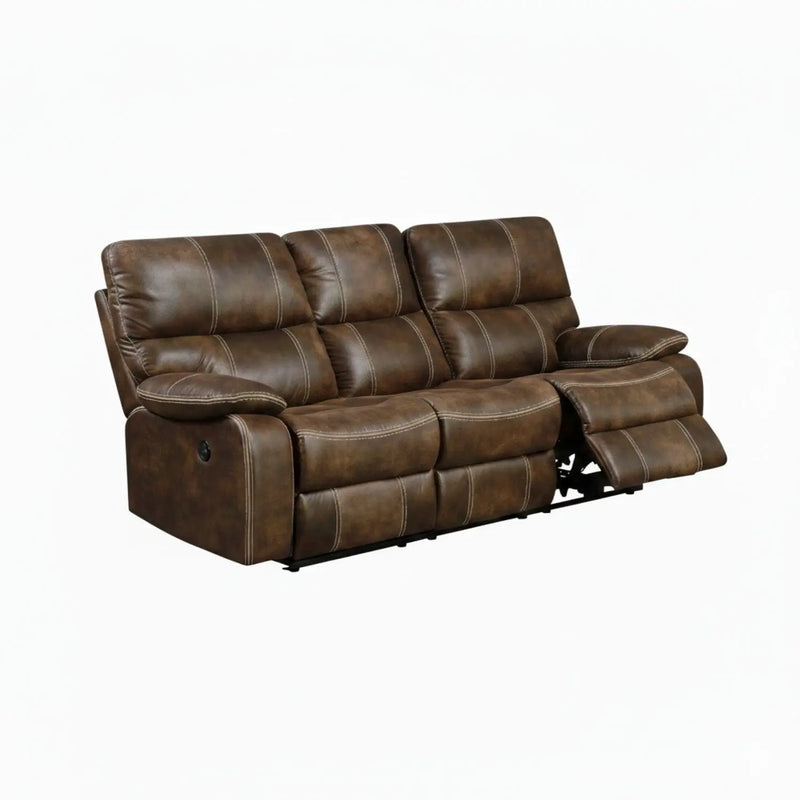 Reclining Sofa With USB Charging, Pocket Coil Seating, And Hidden Storage - Brown by HouseOfZazla