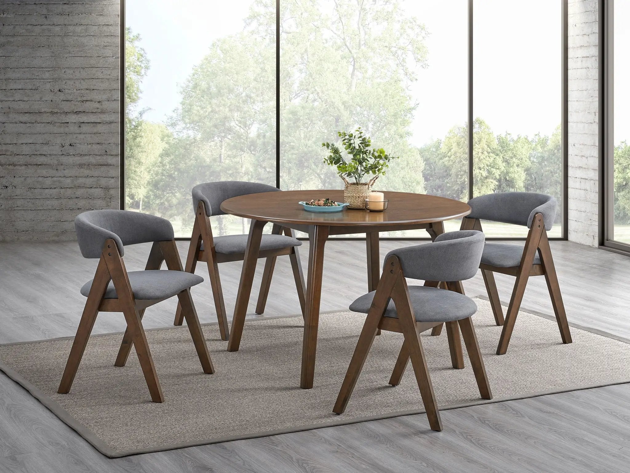 Keiki - 5 Piece Dining Room Set - Walnut by HouseOfZazla
