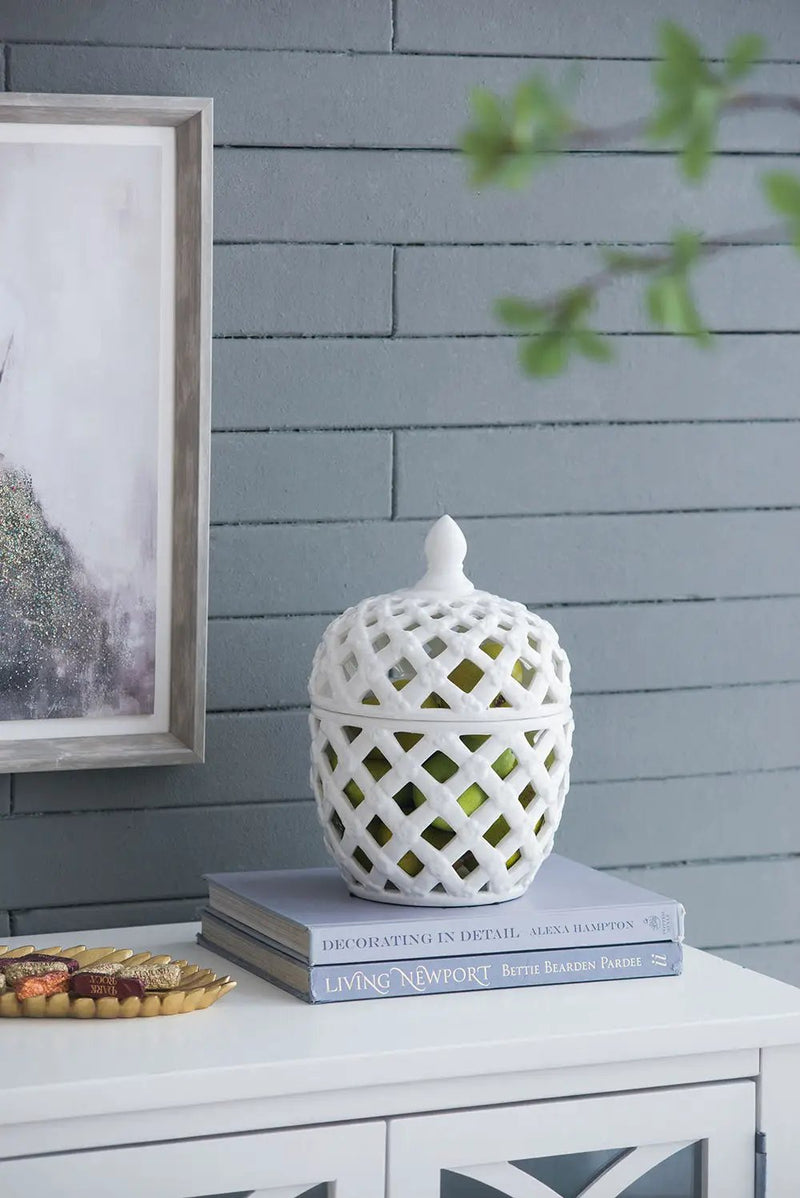 Ballas - Bird Lidded Jar - White by HouseOfZazla