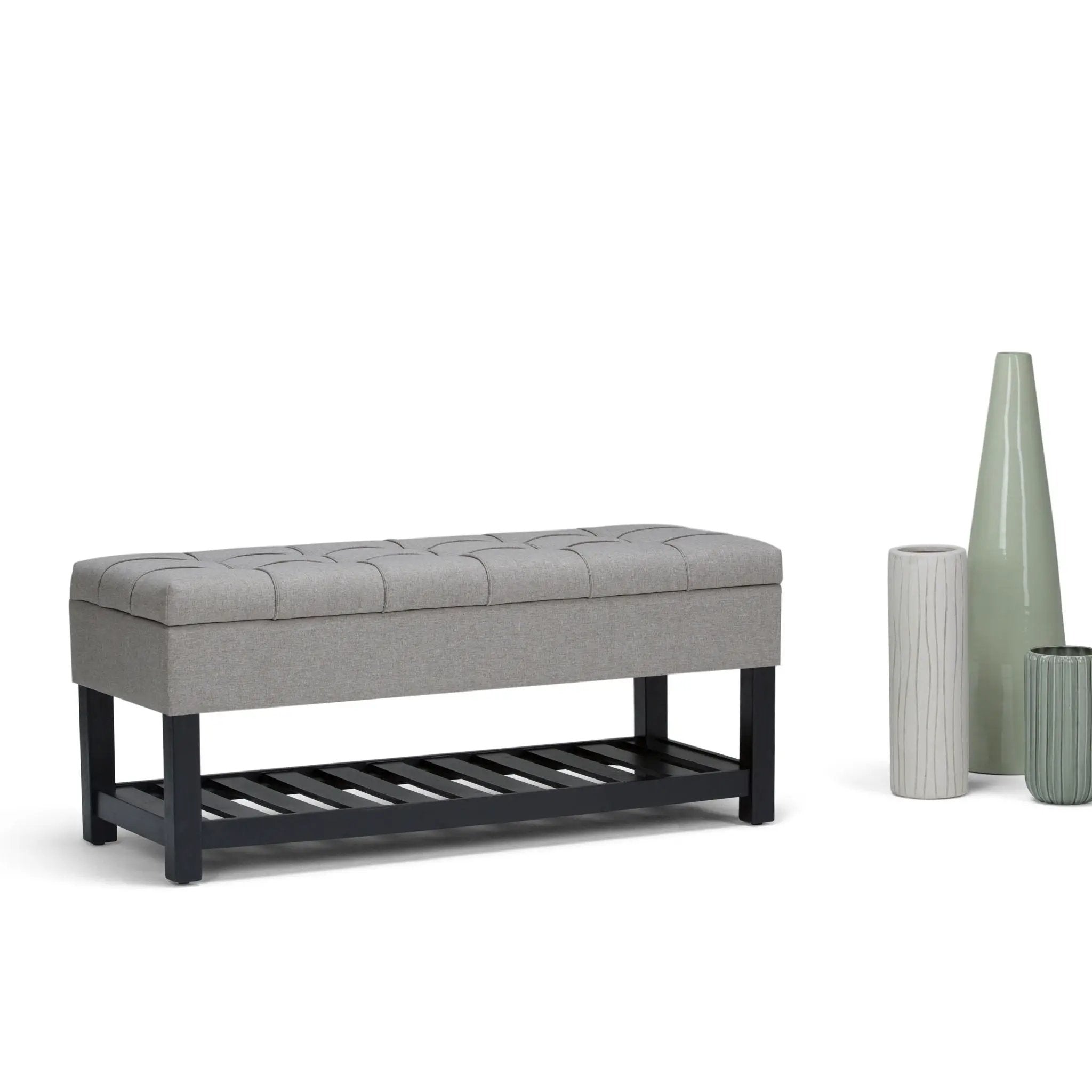 Saxon - Upholstered Transitional Storage Ottoman Bench by Unique Piece Furniture