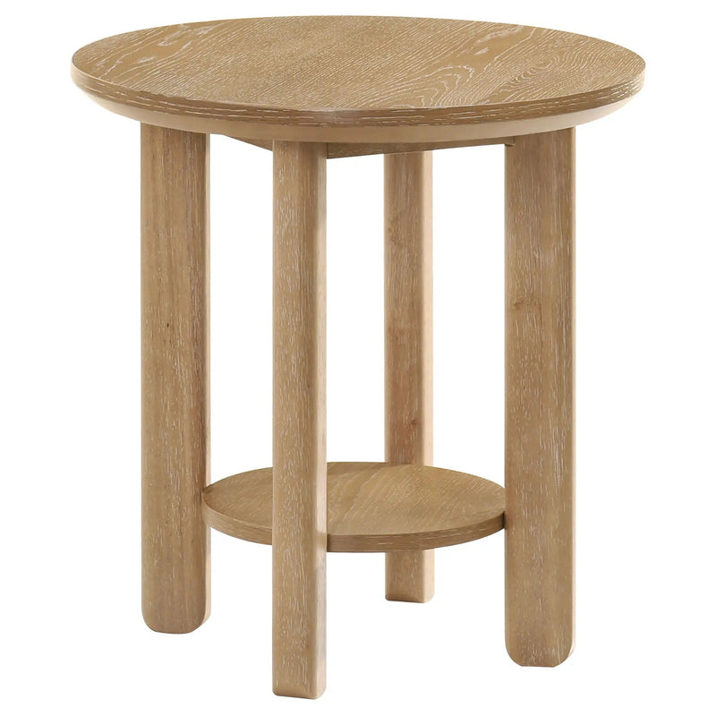 Ottowa 3-piece Round Wood Coffee Table Set Light Oak by Unique Piece Furniture