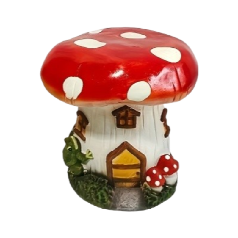 13.4" Mushroom House Garden Stool by HouseOfZazla