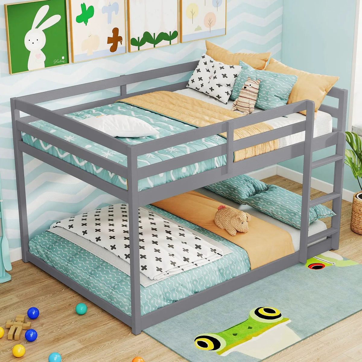 Full Over Full Bunk Bed Low-to-ground Bunk Bed, photo 5 of 16
