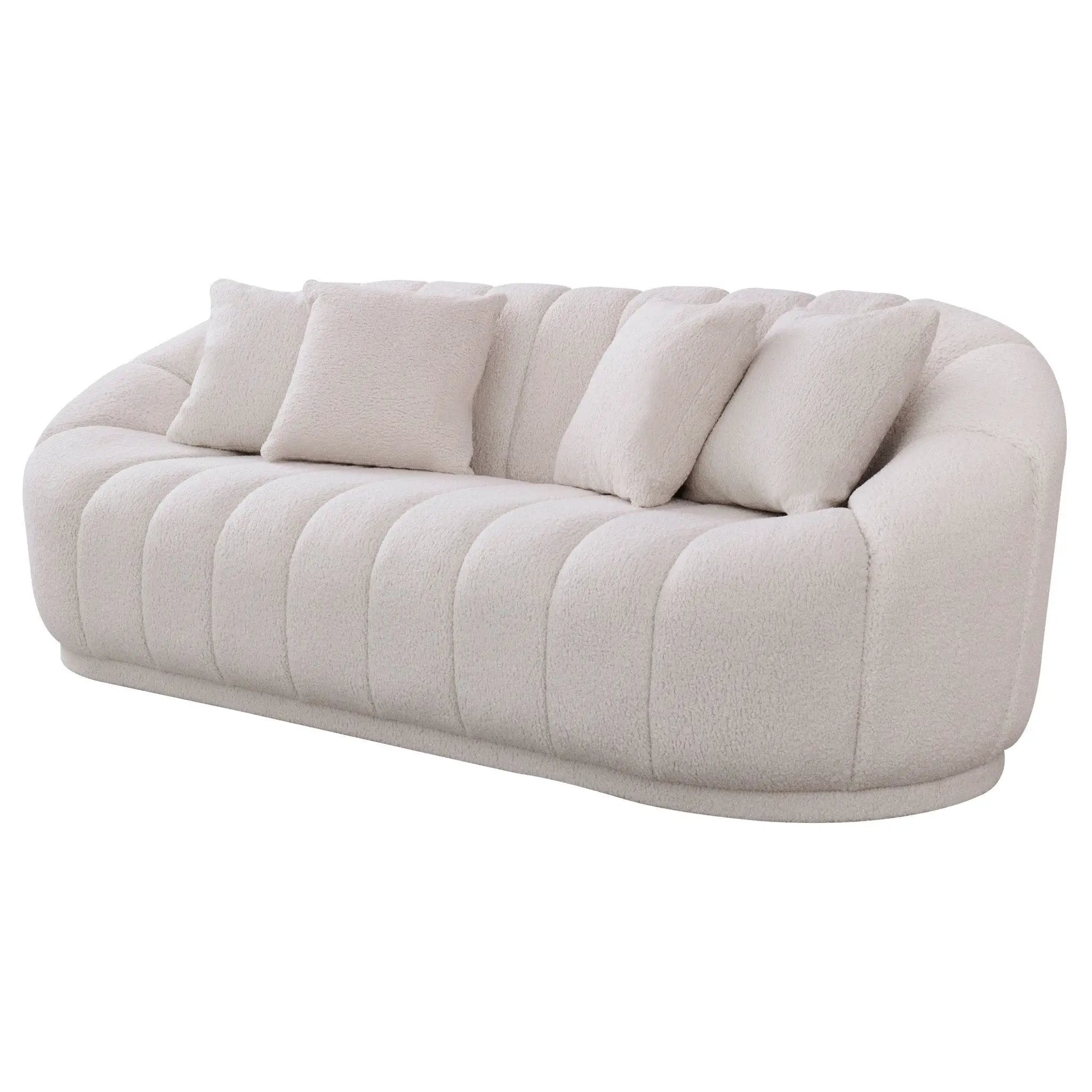 Maximilian - Modern Japandi Style Tight Back Boucle Couches by Unique Piece Furniture