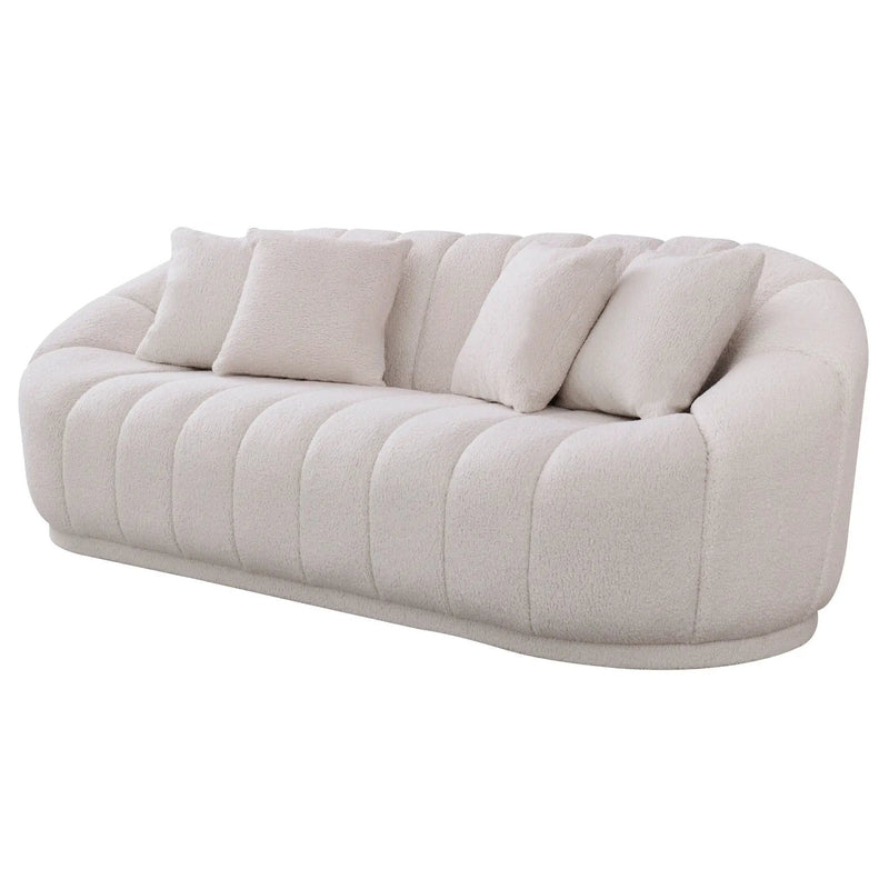 Maximilian - Modern Japandi Style Tight Back Boucle Couches by Unique Piece Furniture