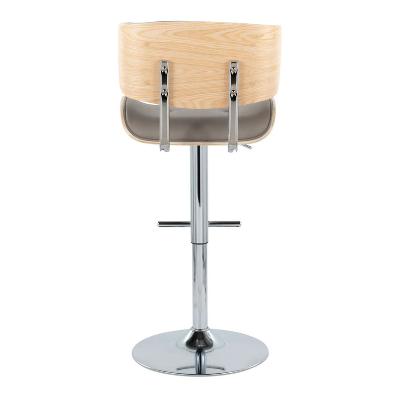 Lombardi - Contemporary Adjustable Barstool With Swivel With Straight T Footrest (Set of 2) by Unique Piece Furniture