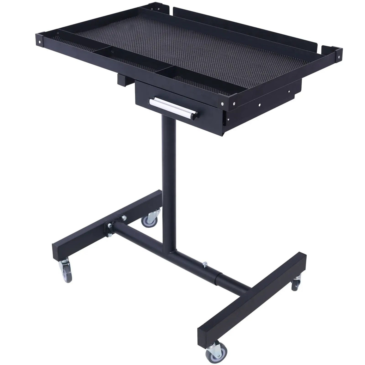 Adjustable Tear Down Work Table With Drawer For Garages, Repair Shops, And Diy, Portable, (4) 2.5" Swivel Casters, 220 Pound Capacity, Rubber Corners, Heavy Duty Steel by HouseOfZazla