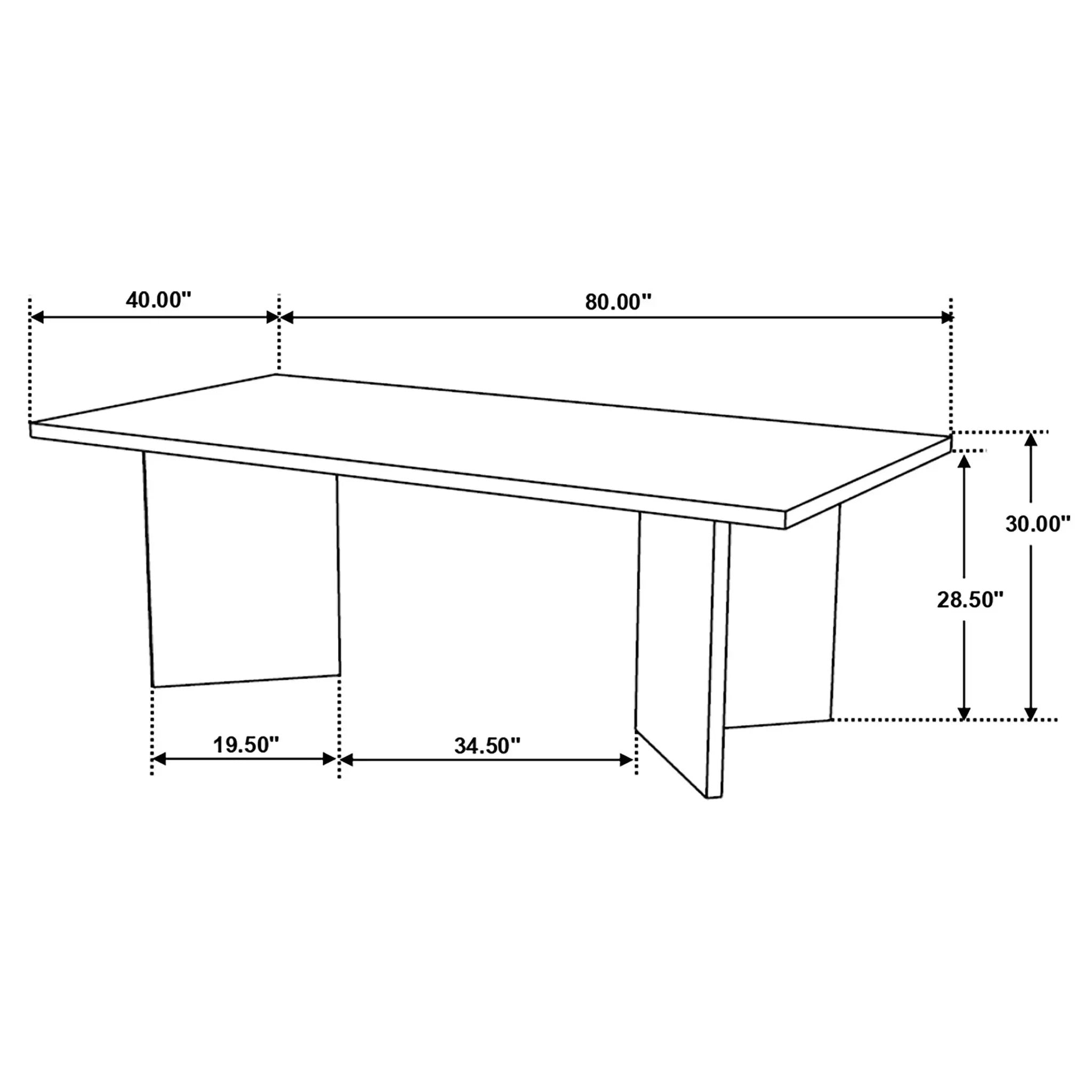 Roman - Rectangular Double V Leg Dining Table - Brown by HouseOfZazla