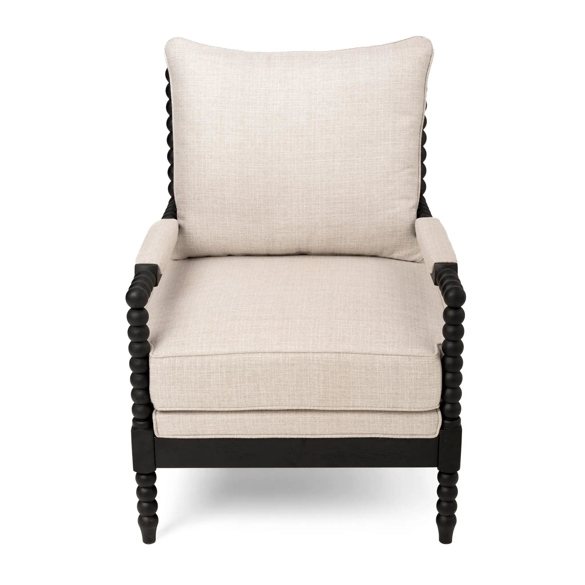 Rubber Wood Accent Chair - Upholstered Fabric Leisure Chair by HouseOfZazla