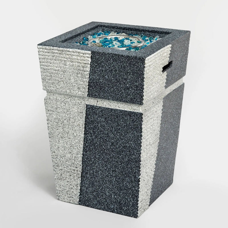 Propane, Gas 50000 Btu Square Fire Pit Table For Outside - Light Gray Blue by HouseOfZazla