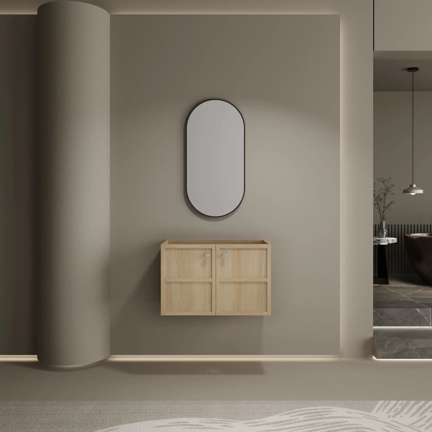 Modern Wall Mounted Bathroom Vanity With Soft Closing Doors by HouseOfZazla