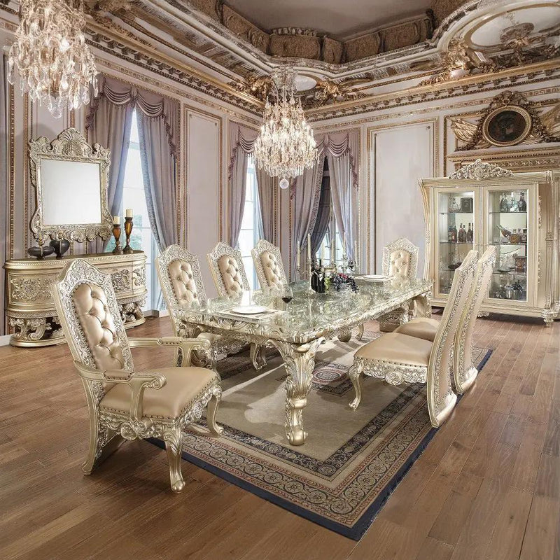 Vatican - Dining Table - Champagne Silver by Unique Piece Furniture