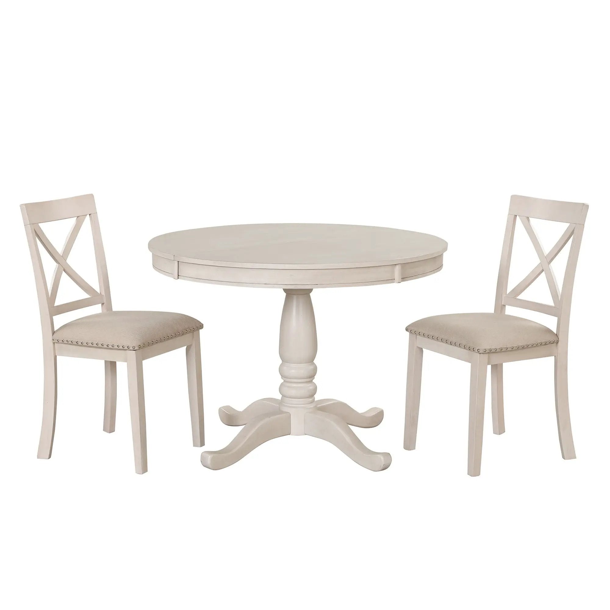 Modern Dining Table Set For 4, Round Table And 4 Kitchen Room Chairs, 5 Piece Kitchen Table Set For Dining Room, Dinette, Breakfast Nook by HouseOfZazla