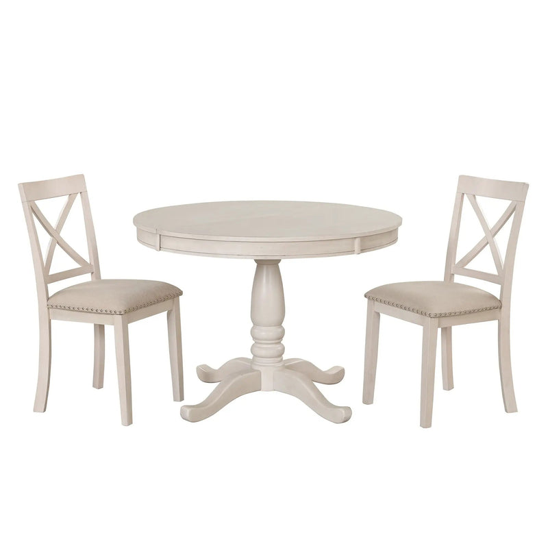 Modern Dining Table Set For 4, Round Table And 4 Kitchen Room Chairs, 5 Piece Kitchen Table Set For Dining Room, Dinette, Breakfast Nook by HouseOfZazla