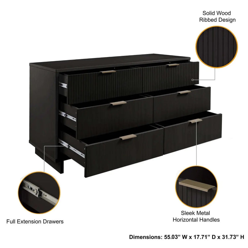 Granville - Dresse With 6 Drawers by HouseOfZazla