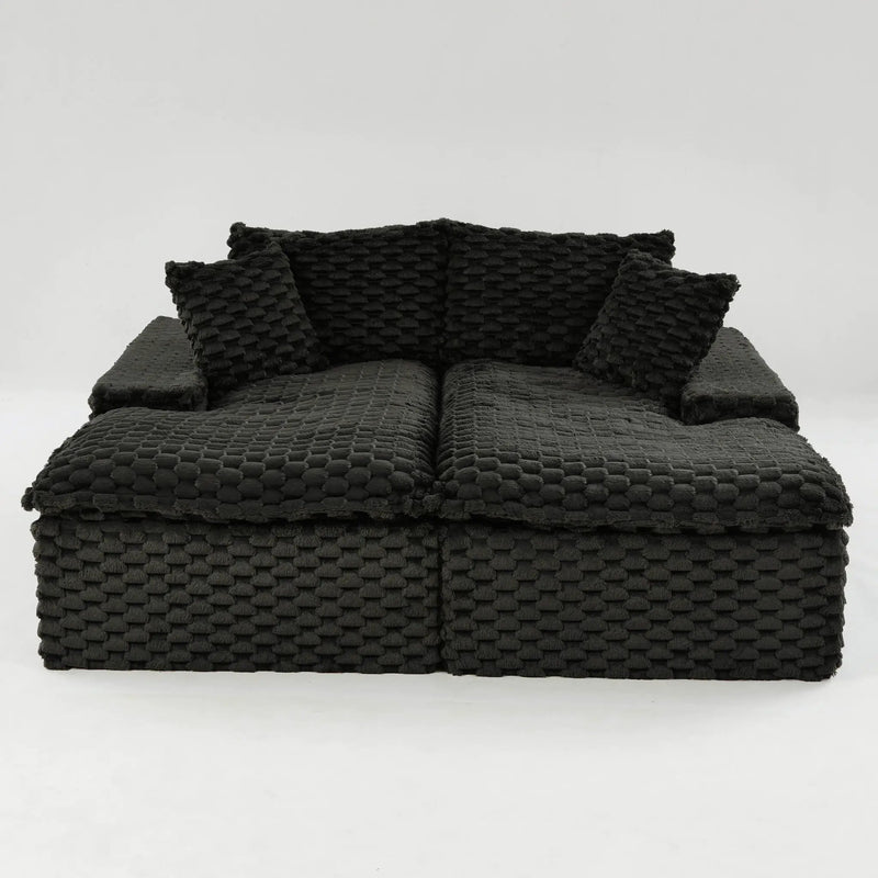 Double Chaise Lounge With Full Compressed Sponge by HouseOfZazla