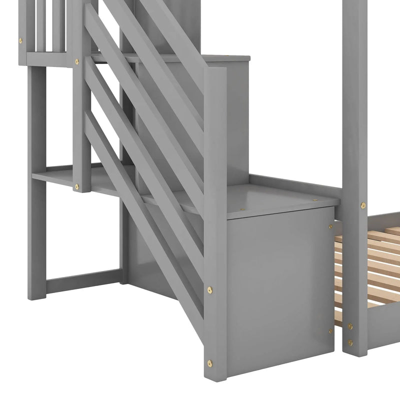 Bunk Bed With Convertible Slide And Stairway