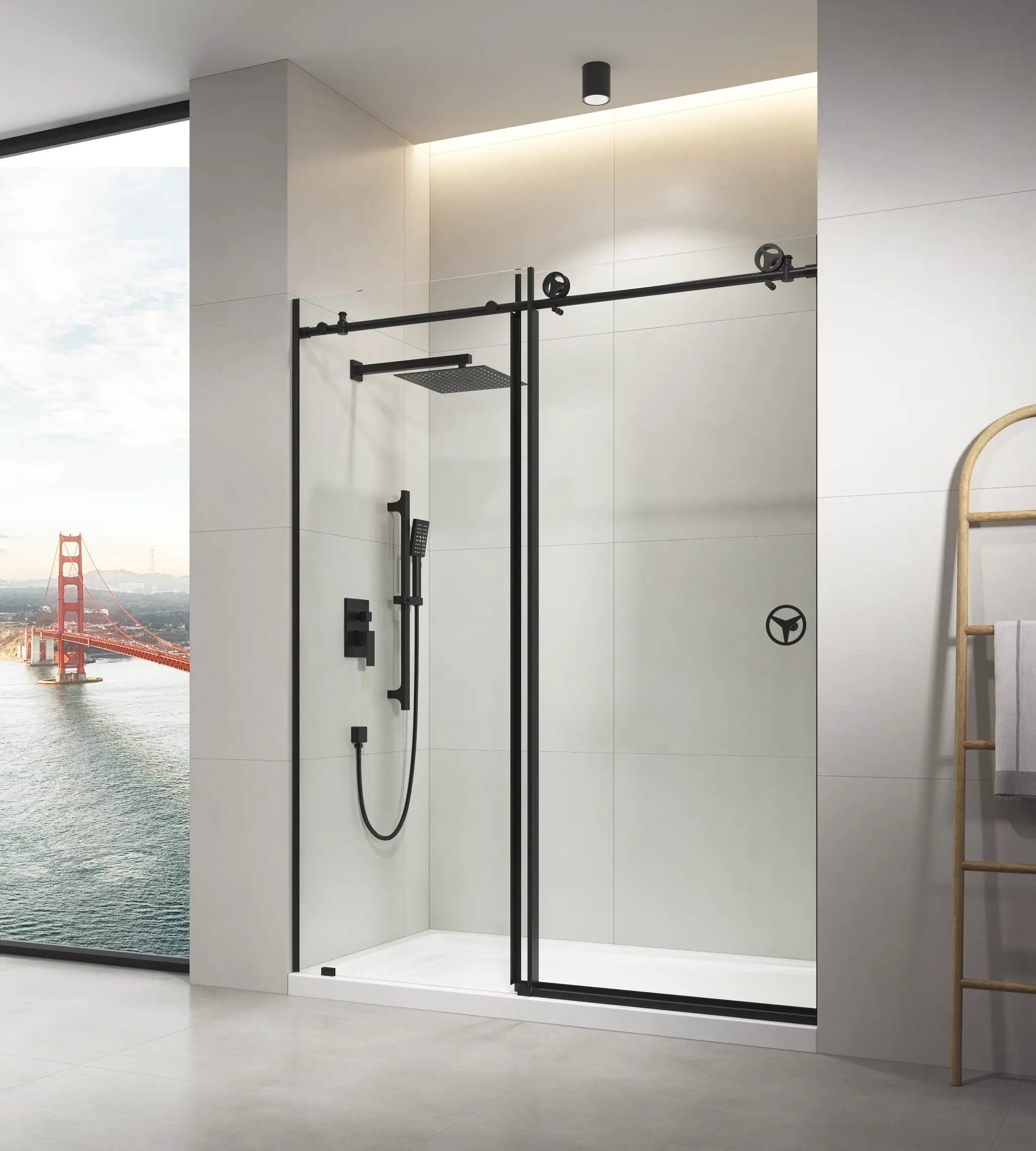 60" W x 76" H Sliding Frameless Shower Door in Matte by HouseOfZazla