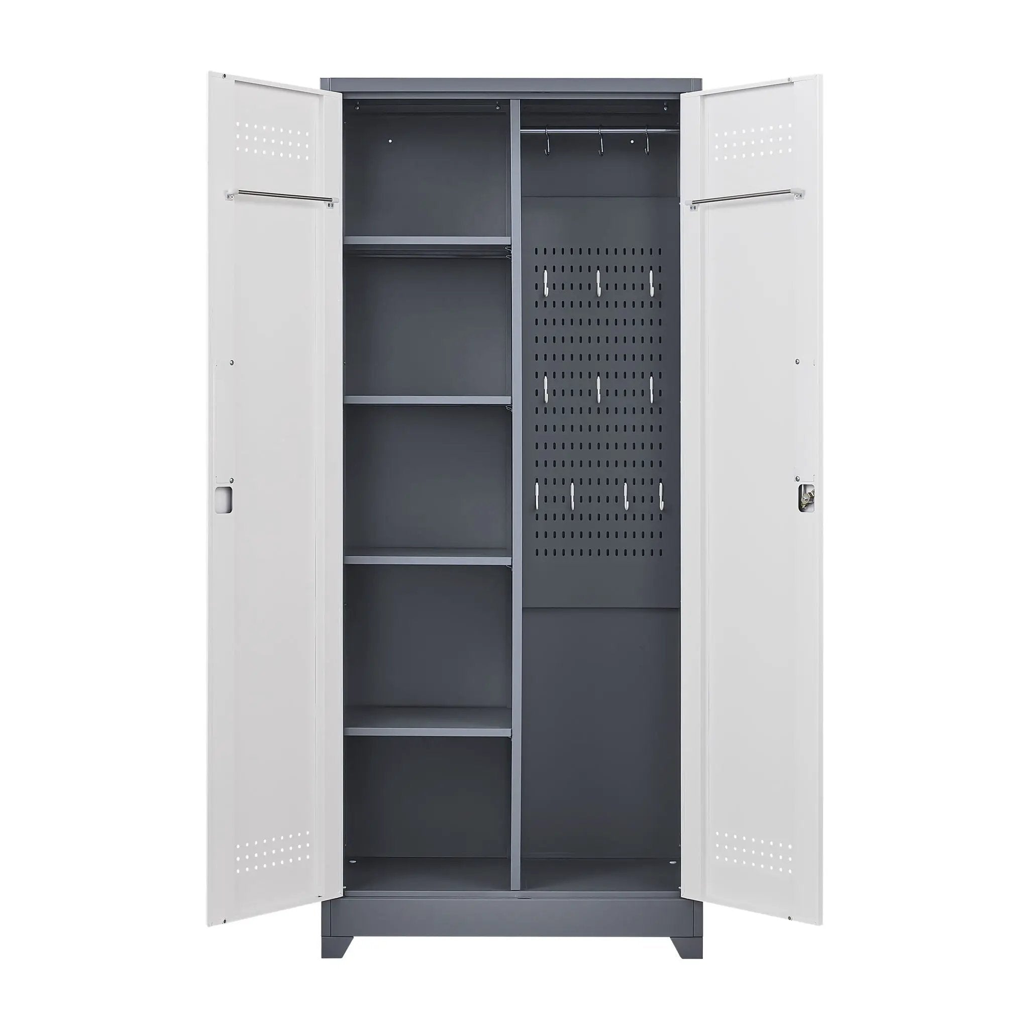 Lockers With Locking Doors, Adjustable Shelves, High Broom Tool Storage Cabinet by HouseOfZazla