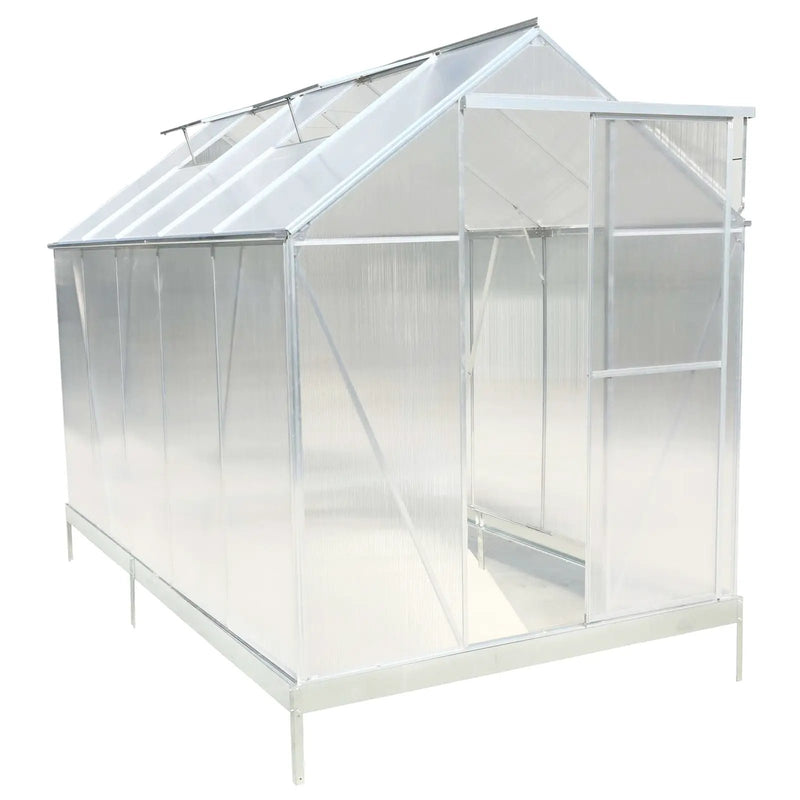 Polycarbonate house, Heavy Duty Outdoor Aluminum Walk-In House Kit With Rain Gutter, Vent And Door For Backyard Garden by HouseOfZazla
