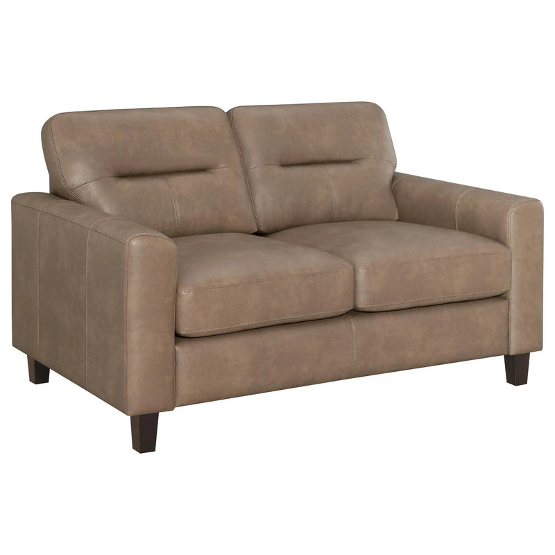 Scotland 3-piece Faux Leather Upholstered Sofa Set Brown by Unique Piece Furniture
