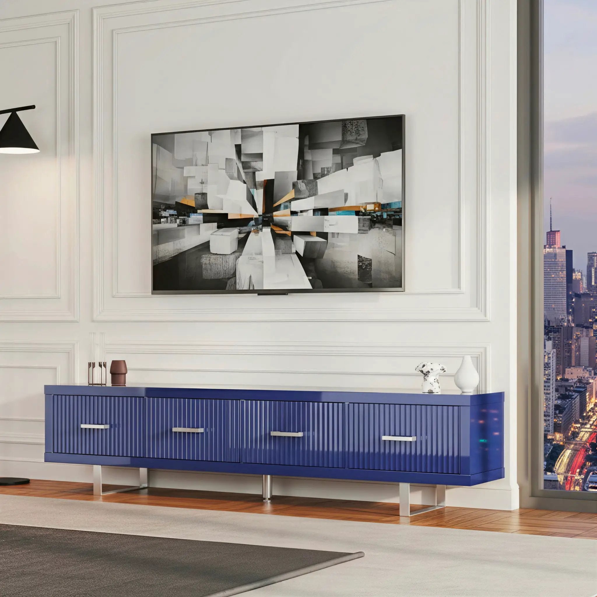 TV Stand With Slatted Drawers by Unique Piece Furniture
