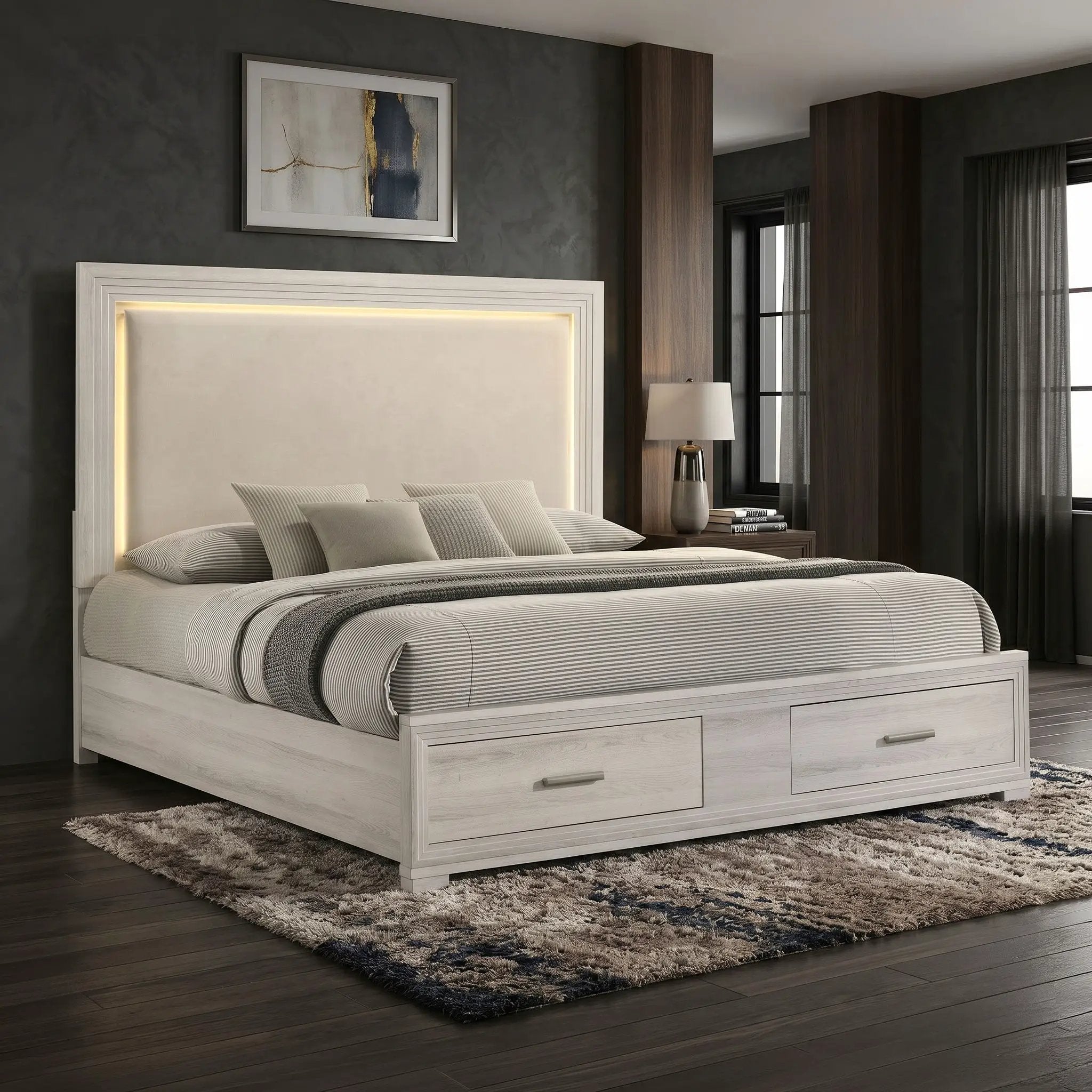 Colorado - Bedroom Set With Upholstered LED Headboard by HouseOfZazla