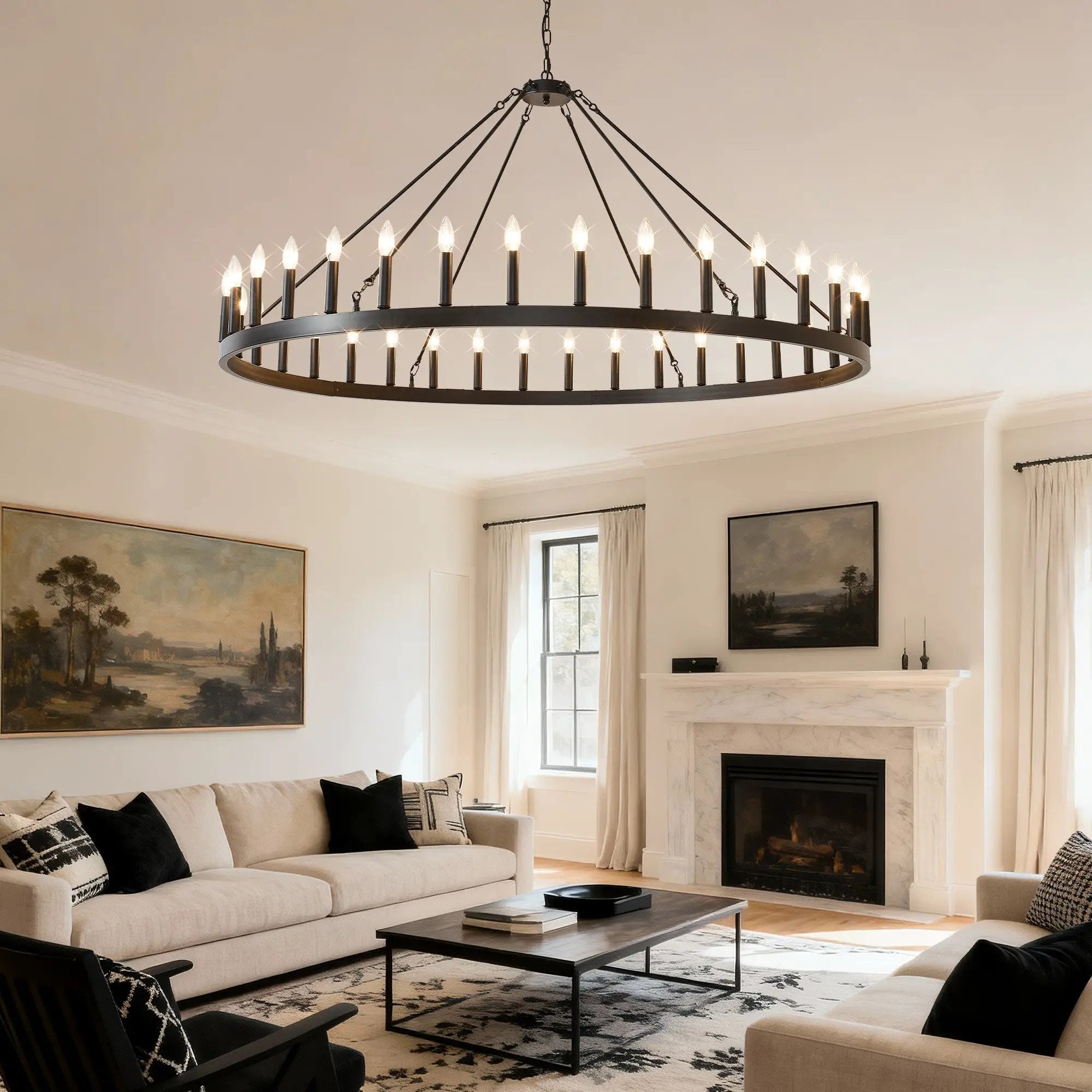 59.1 Inch 36-Light Wagon Wheel Chandelier by HouseOfZazla