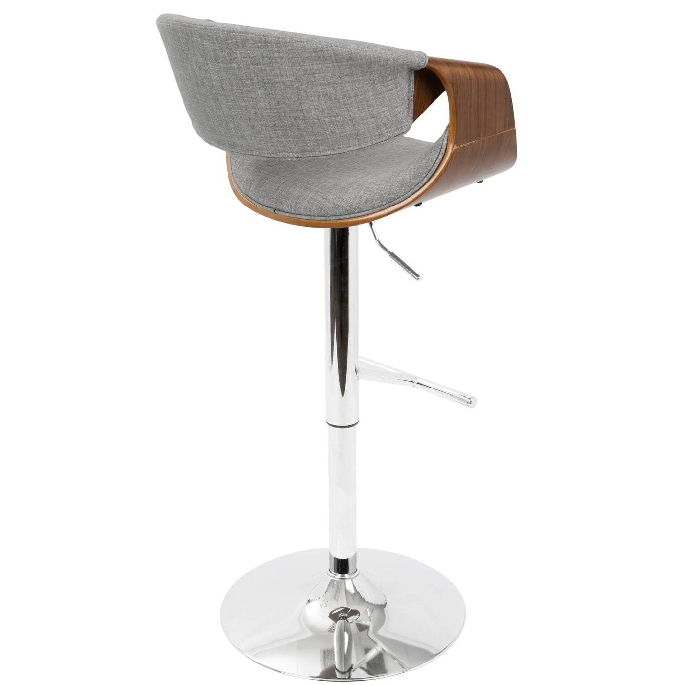 Curvo - Mid Century Modern Adjustable Barstool With Swivel With Straight T Footrest by HouseOfZazla