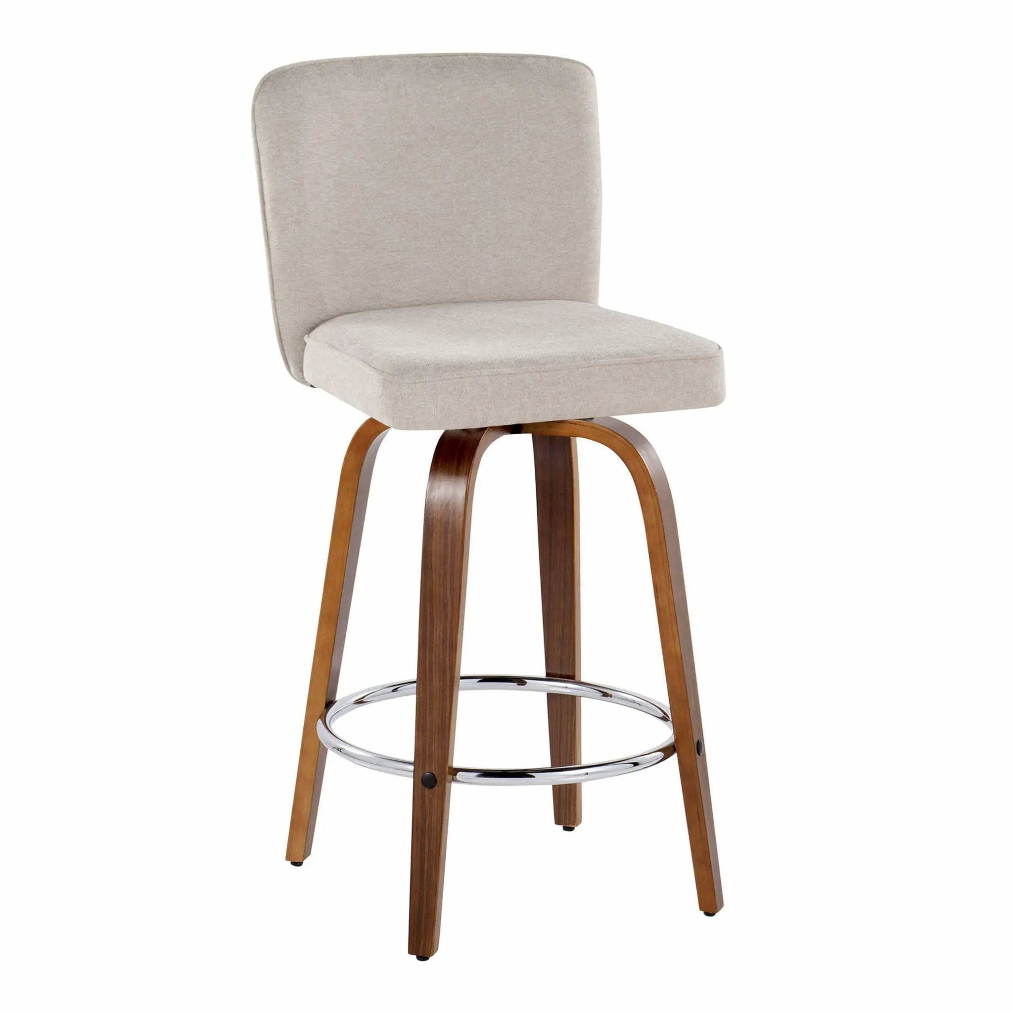 Henry - Contemporary Fixed Height Counter Stool With Swivel With Round Footrest (Set of 2) by Unique Piece Furniture