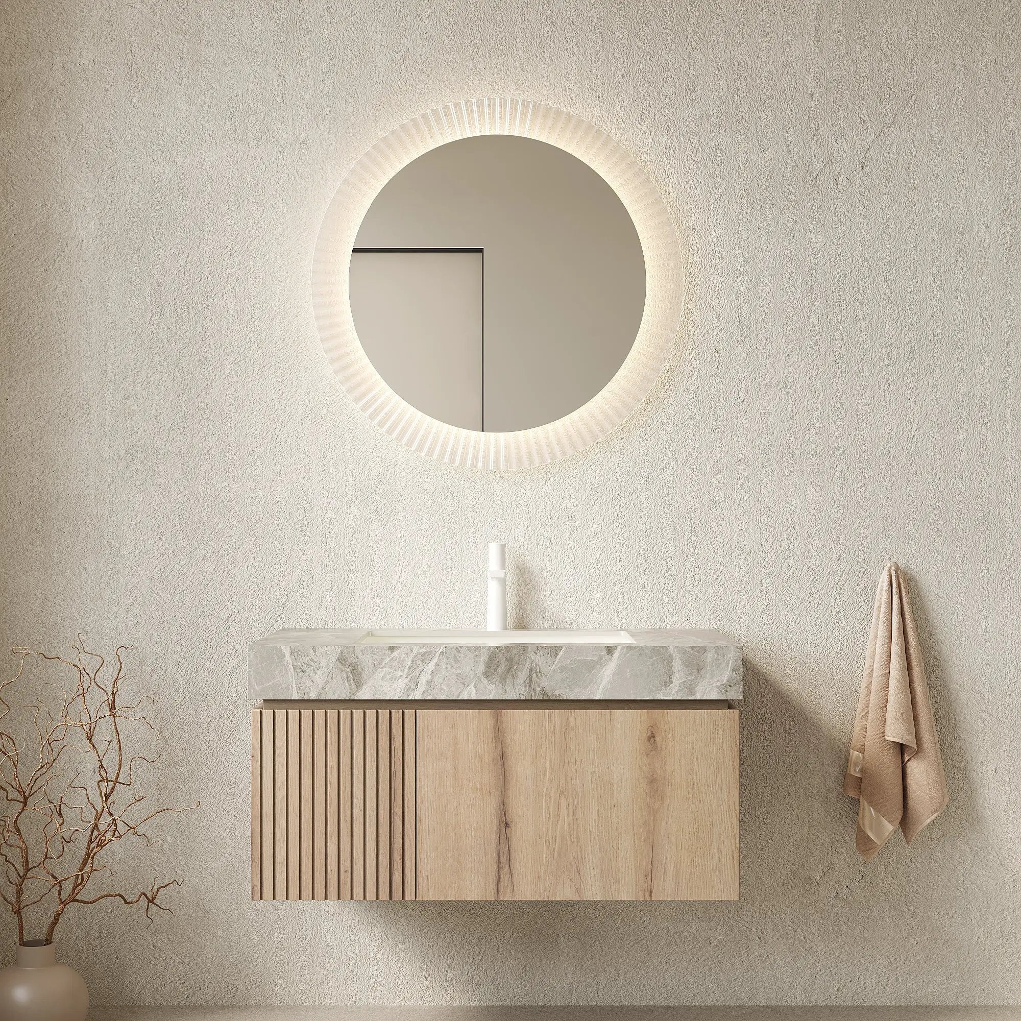 MURI 36" Bathroom Vanity with Sink, Floating Wall-Mounted Cabinet by HouseOfZazla