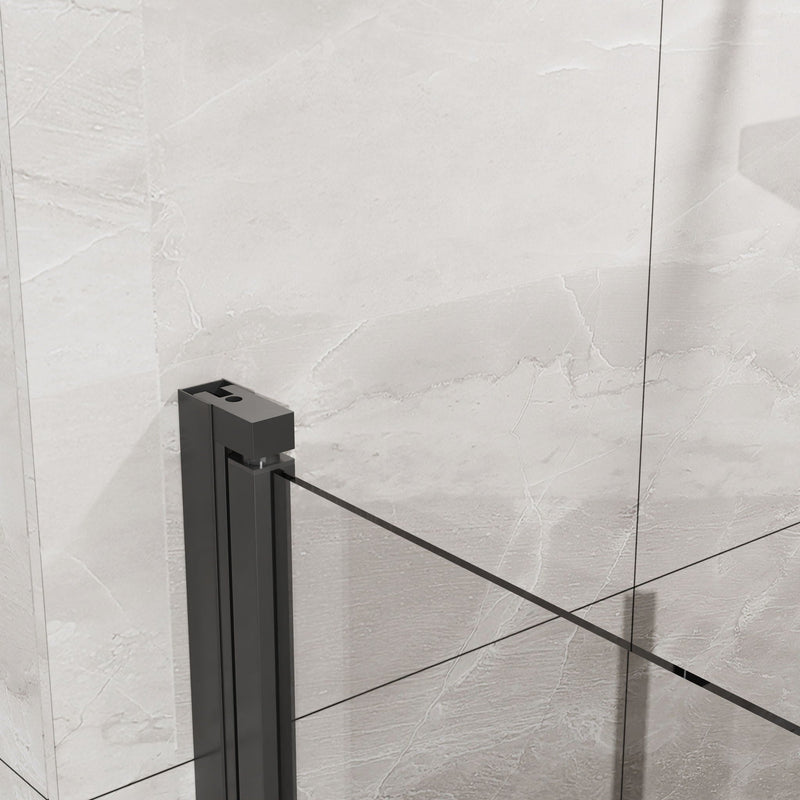 Bifold Frameless Glass Shower Door With Pivot Swing Panel, Tempered Clear Glass by HouseOfZazla