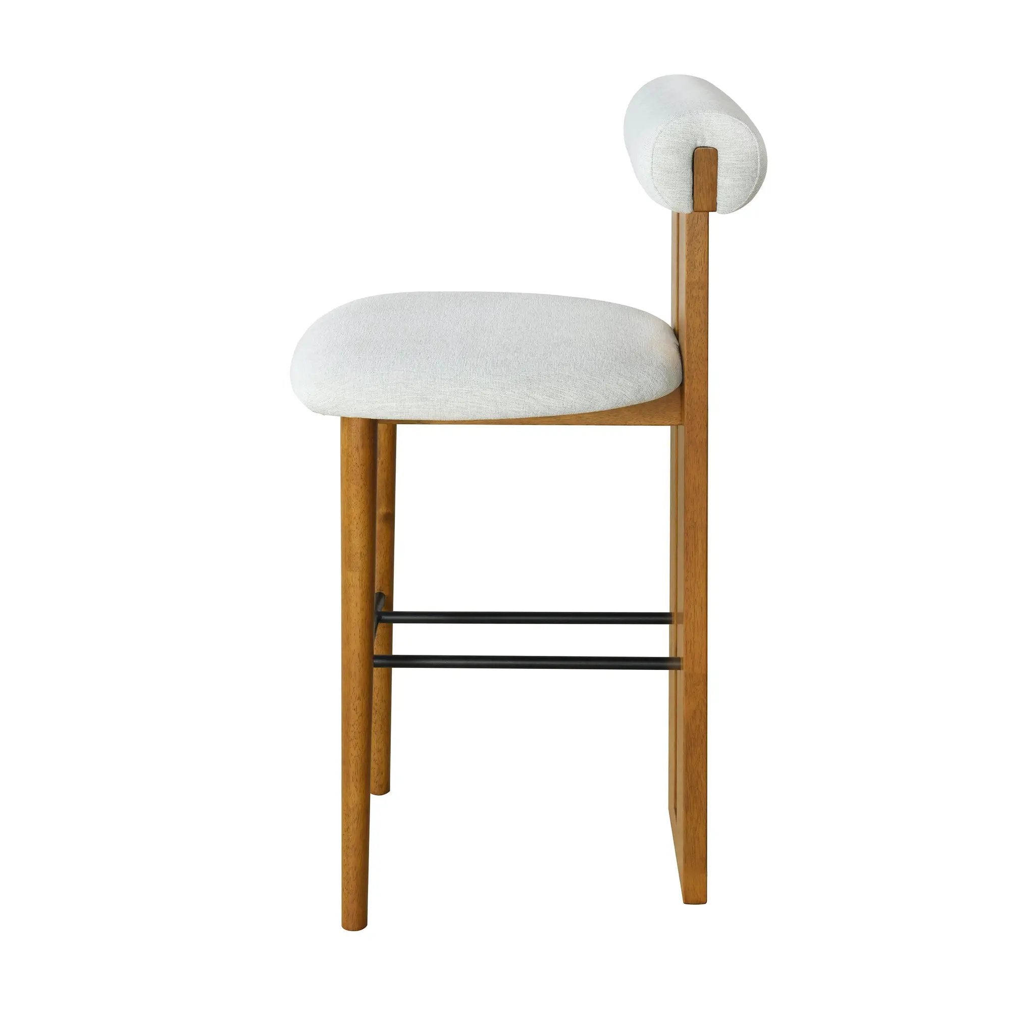 Renee Indoor Wooden Upholstered Barstool by HouseOfZazla