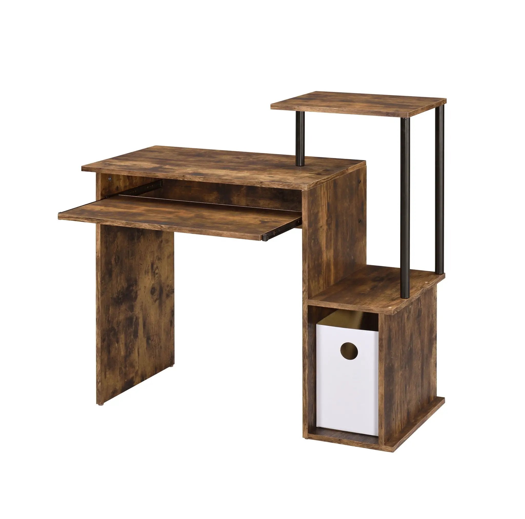 Lyphre Computer Desk - Weathered Oak / Black by HouseOfZazla