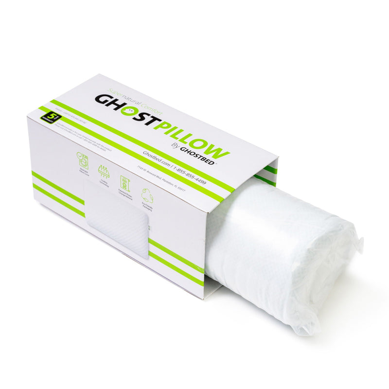 Ghostpillow - Gel Memory Foam Pillow With Cooling Technology, Made Of High Performance Foam - White by HouseOfZazla