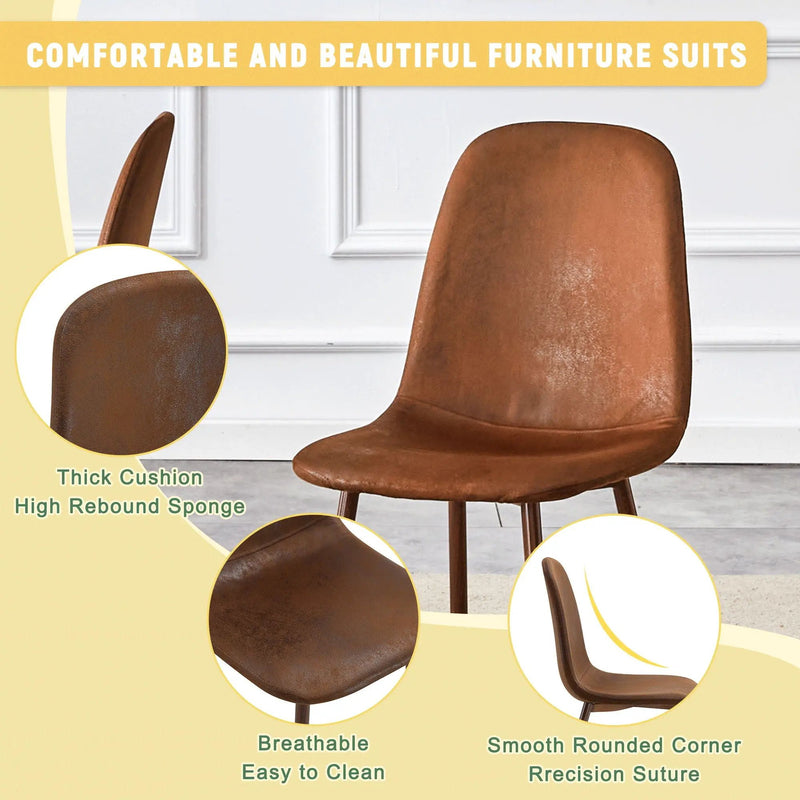 (Set of 4) Backrest AndTransfer Legs Chairs Adding A Touch Of Elegance To Minimalist And Scandinavian Style Homes - Walnut by Unique Piece Furniture