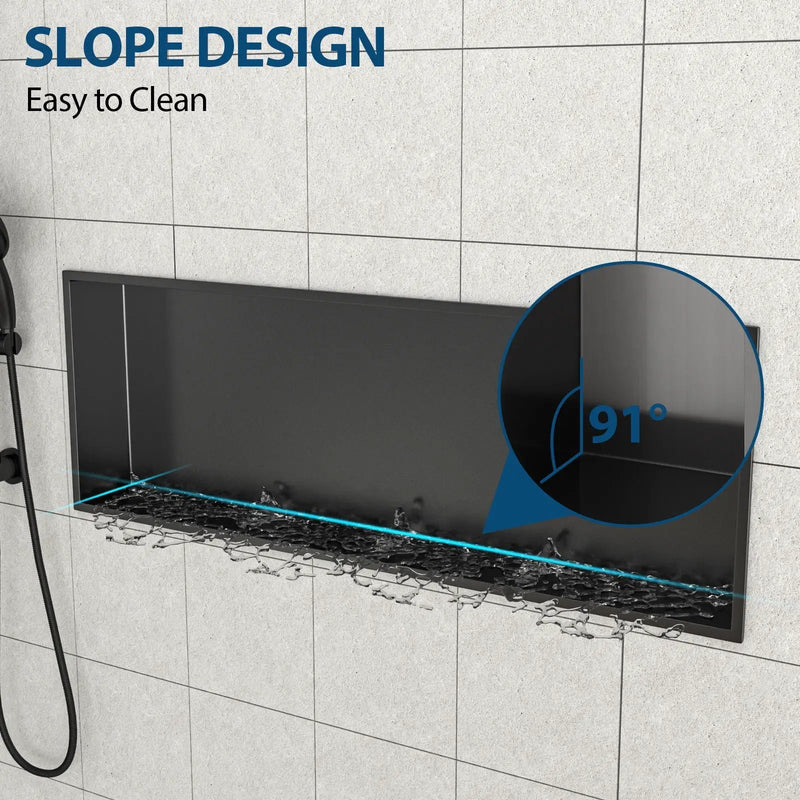 Stainless Steel Shower Niche With Seamless Design For Bathroom Storage by HouseOfZazla