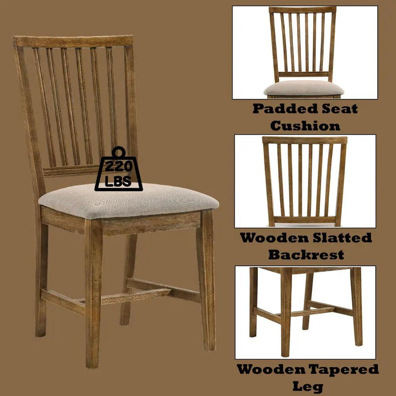 Wallace II - Side Chair (Set of 2) - Tan Linen & Weathered Oak by Unique Piece Furniture
