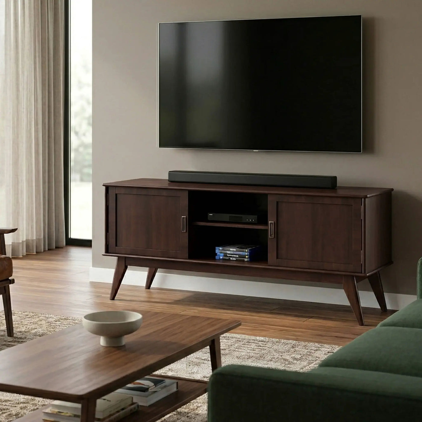 Draper - Handcrafted Mid Century Low TV Media Stand by Unique Piece Furniture