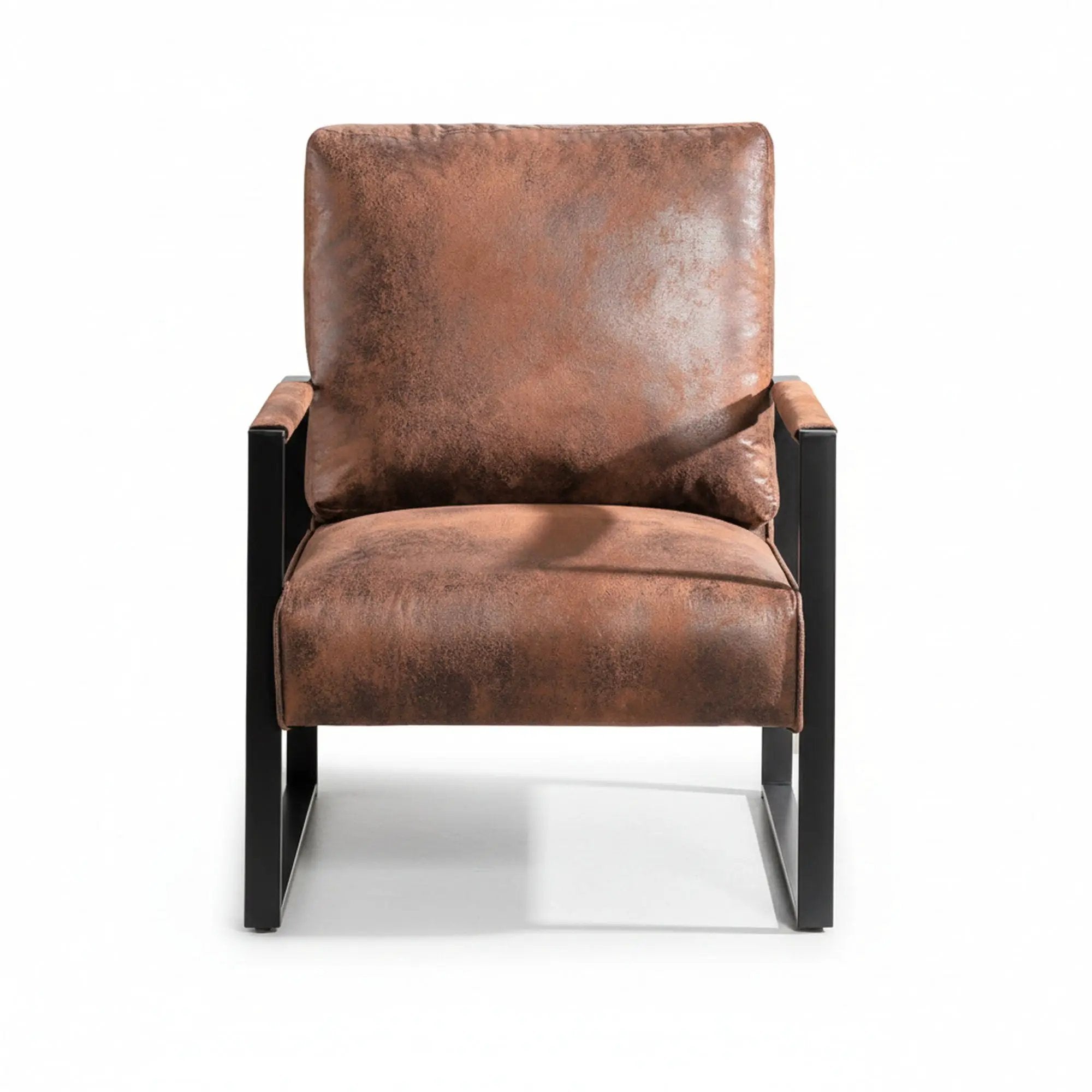 Accent Chair With Durable Square Frame, Armchair For Living Room - Brown by HouseOfZazla